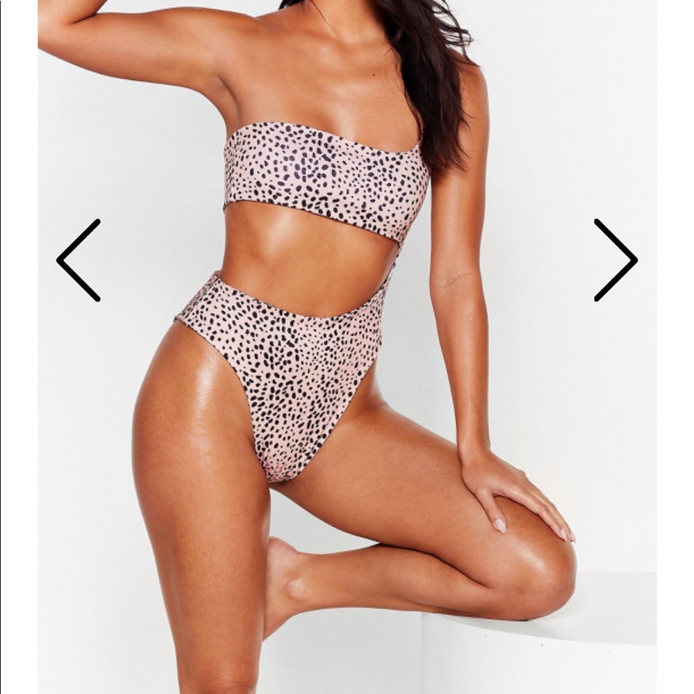 Dalmatian high leg swimsuit